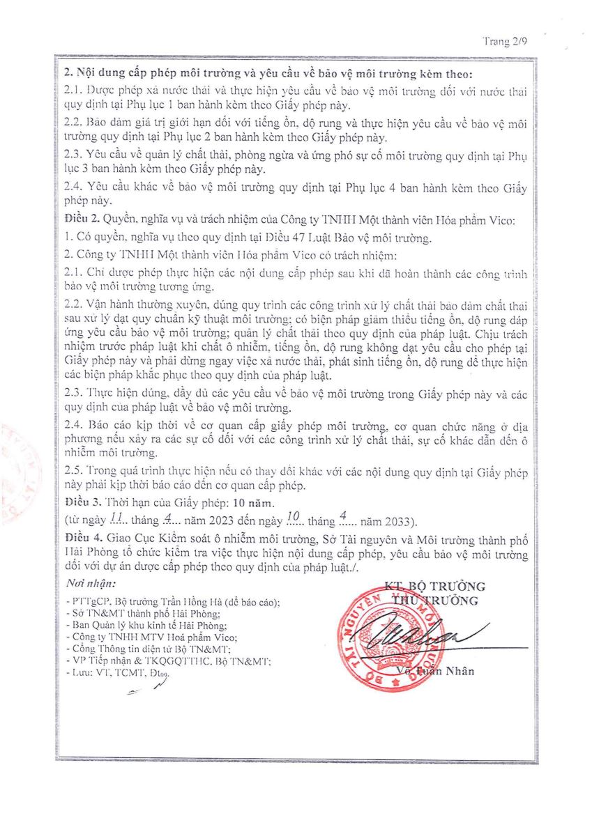 giấy phép môi trường