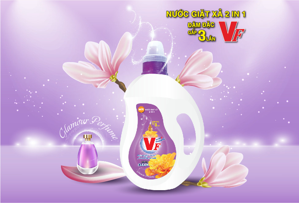 Sử dụng nước giặt hương nước hoa Pháp VF 2 in 1 giúp sợi vải thơm tho