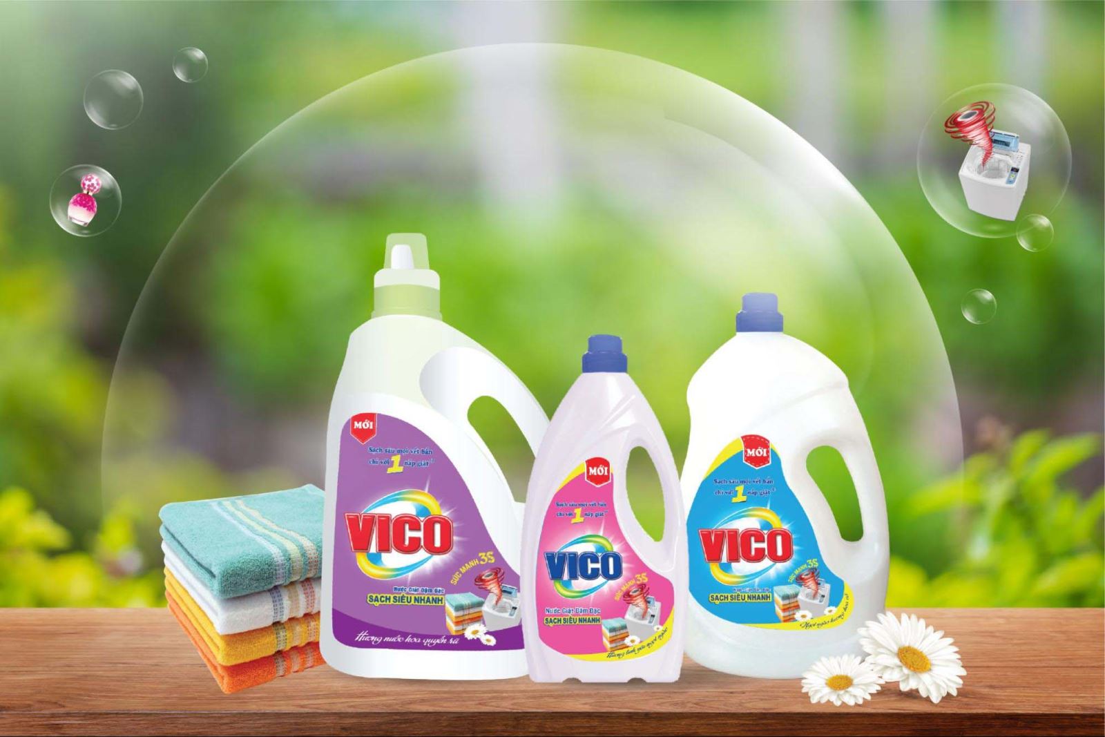 Nước giặt VICO giúp sợi vải bền màu hơn