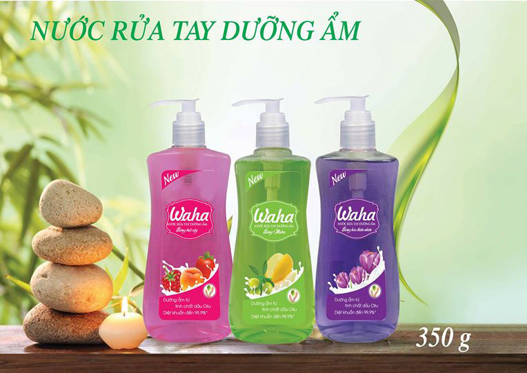Nước rửa tay Waha giúp dưỡng ẩm và chống lão hóa cho làn da tay thơm mát và mềm mịn tự nhiên