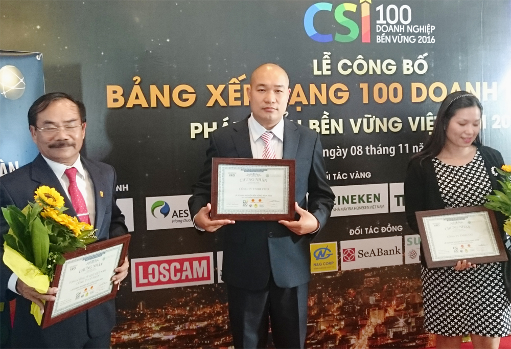 Vico nhận danh hiệu top 100 doanh nghiệp phát triển bền vững Vico nhận danh hiệu top 100 doanh nghiệp phát triển bền vững