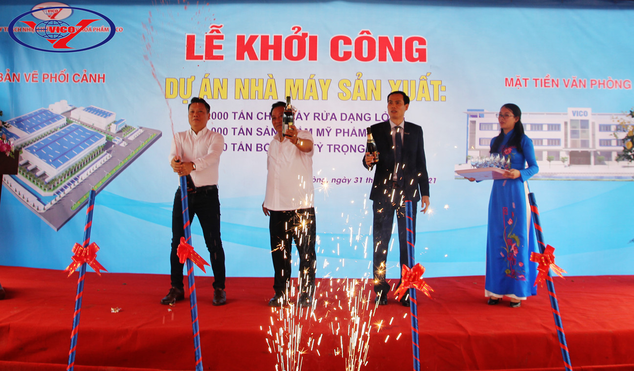 VICO khởi công xây dựng nhà máy sản xuất chất tẩy rửa dạng lỏng, mỹ phẩm và bột giặt