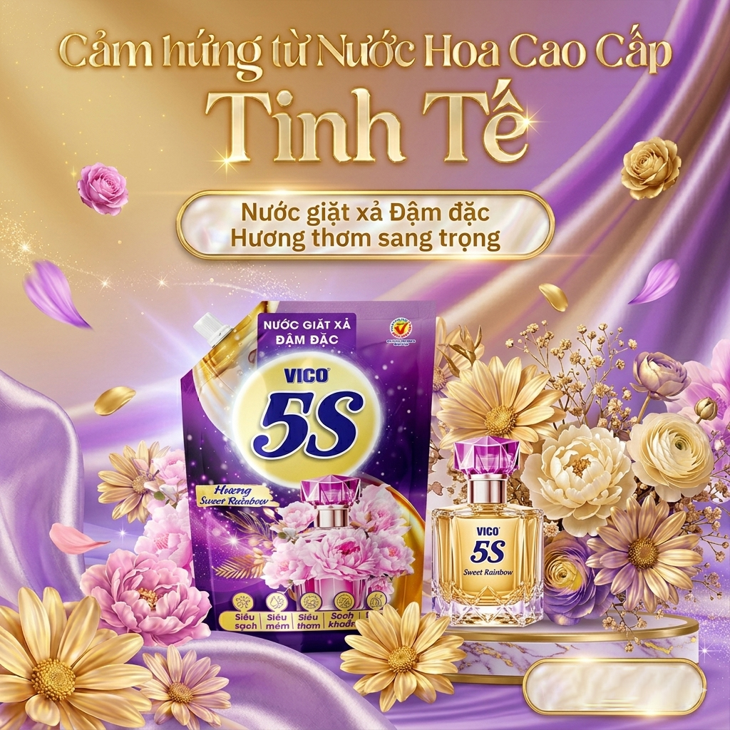 Chị em mê mẩn “Nước giặt xả Vico 5S” – Thơm lâu như nước hoa, sạch sâu từng sợi vải