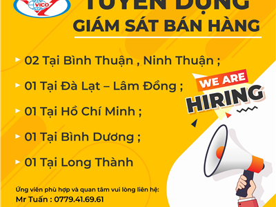 Tuyển dụng Giám sát bán hàng thu nhập hấp dẫn